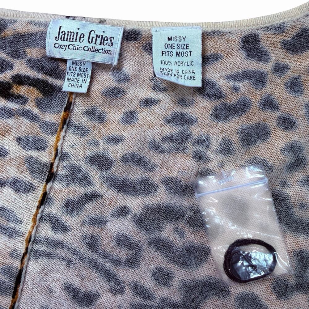 Cozy Chic By Jamie Gries Jaguar Print Kimono Sweater Missy One Size Office Siren - Picture 7 of 10
